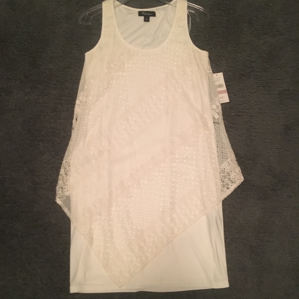Cream draped in lace dress